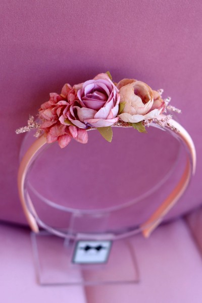 STE1995 Clover, Χειροποίητη στέκα για τα μαλλιά με λουλούδια. (Επιλέξτε λουλούδια)