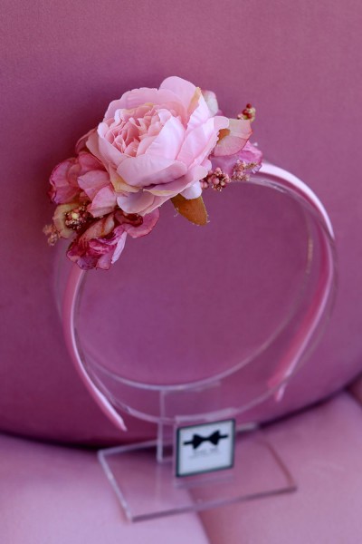 STE1996 Peony, Χειροποίητη στέκα για τα μαλλιά με λουλούδια. (Επιλέξτε λουλούδια)