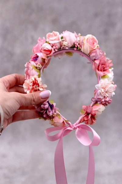 STE2200-2, Χειροποίητο στεφανάκι για τα μαλλιά με λουλούδια. 