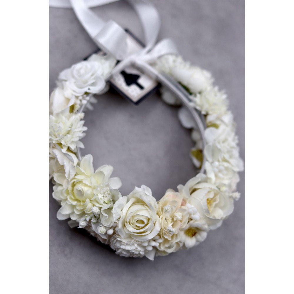 STE2015B Lilave, Χειροποίητο στεφανάκι για τα μαλλιά με λουλούδια. (Διπλά λουλούδια)