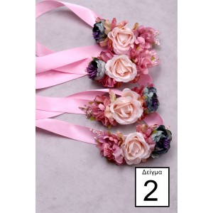 STE2500, Χειροποίητo περικάρπιo με λουλούδια. (1 τεμάχιο)