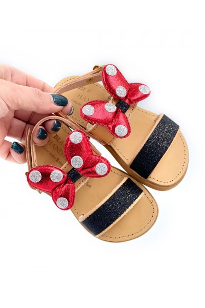 1067 Minnie Παιδικά δερμάτινα σανδάλια. 