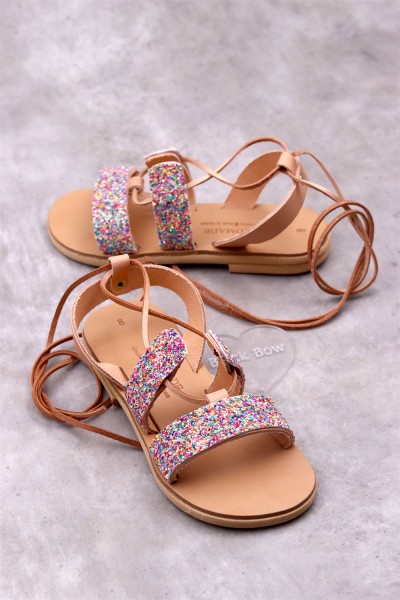 1077Β Leia Παιδικά δερμάτινα σανδάλια. (Boho)