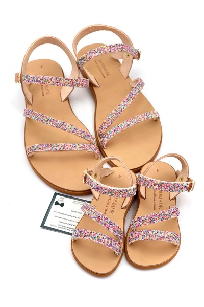 1077-2 Leia Γυναικεία δερμάτινα σανδάλια. (ΖΛ)