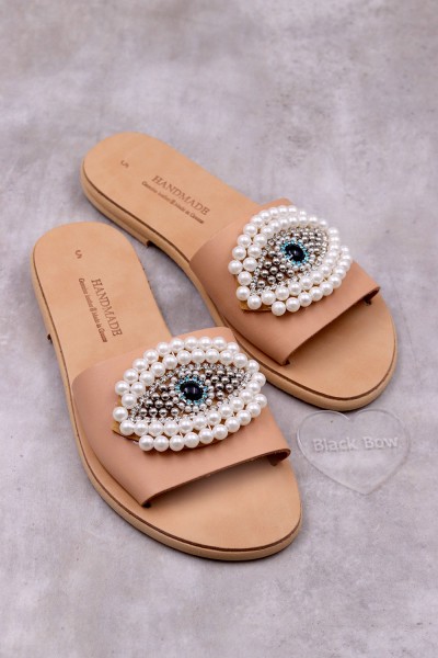 3129 EyePearl Γυναικεία δερμάτινα σανδάλια. (Παντ Χω)