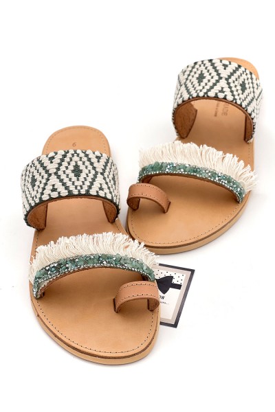 3153 Sila Γυναικεία δερμάτινα σανδάλια. (Αναστ)