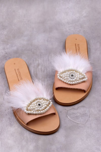 3155-1 WhiteEye Γυναικεία δερμάτινα σανδάλια. 