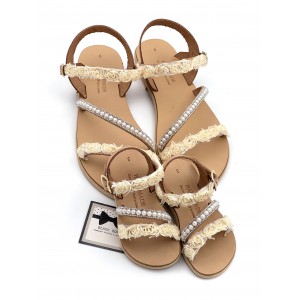 0217A Valentina Παιδικά δερμάτινα σανδάλια. (ΖΛ)