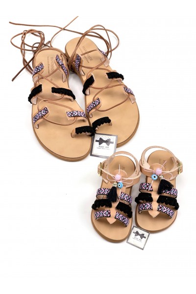 0295-3 Skylar Γυναικεία δερμάτινα σανδάλια. (Boho)