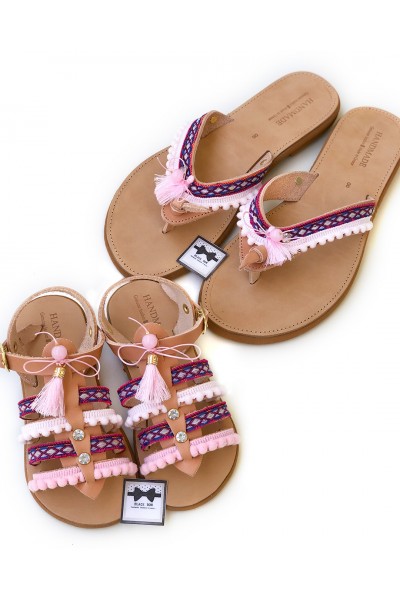 0372-1 Kennedy Γυναικεία δερμάτινα σανδάλια. (Διχάλα)