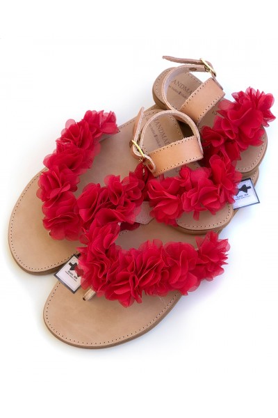 0409 Natalia Παιδικά δερμάτινα σανδάλια. 