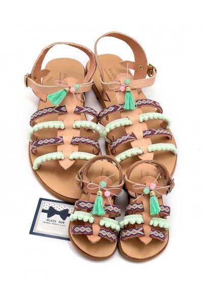 0416-1 Emery Γυναικεία δερμάτινα σανδάλια. (Ερμής)