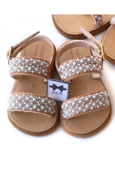 0434B Sarah Παιδικά δερμάτινα σανδάλια. (2 μπάρες)