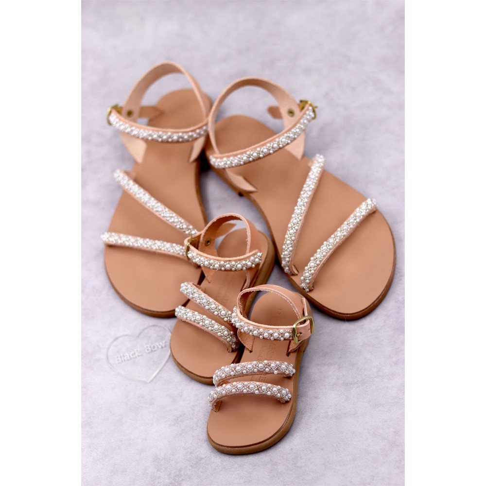 0434C Sarah Παιδικά δερμάτινα σανδάλια. (ΖΛ)