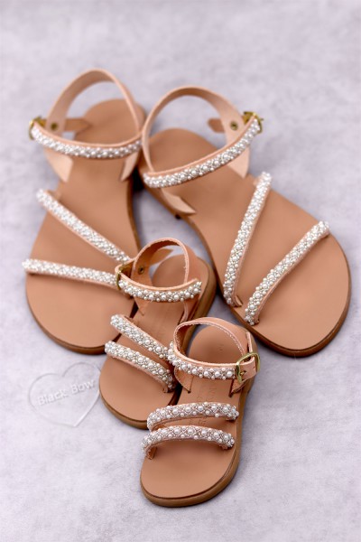 0434C Sarah Παιδικά δερμάτινα σανδάλια. (ΖΛ)