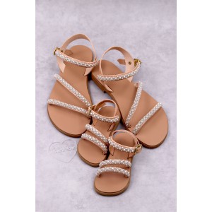 0434-2 Sarah Γυναικεία δερμάτινα σανδάλια. (ΖΛ)