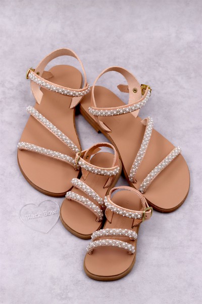 0434-2 Sarah Γυναικεία δερμάτινα σανδάλια. (ΖΛ)