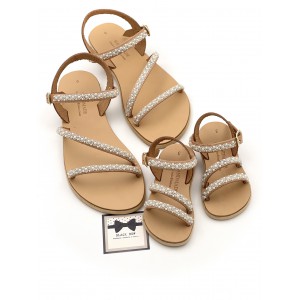 0434-2 Sarah Γυναικεία δερμάτινα σανδάλια. (ΖΛ)