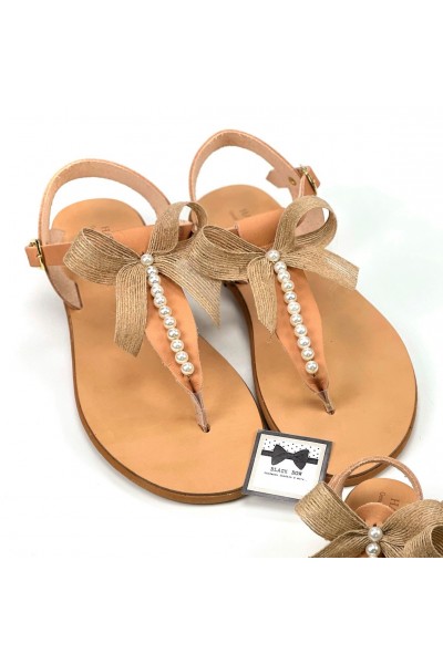 0459-1 Claire Γυναικεία δερμάτινα σανδάλια. (Ταφ)