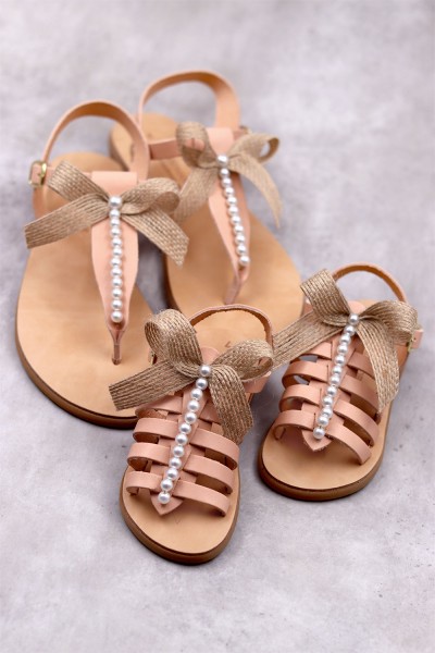 0459-1 Claire Γυναικεία δερμάτινα σανδάλια. (Ταφ)