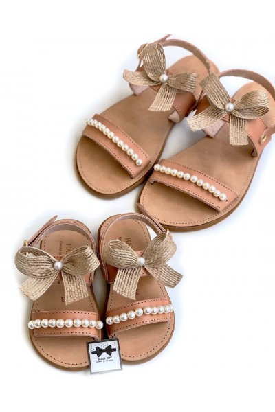 0459-2 Claire Γυναικεία δερμάτινα σανδάλια. (2 μπάρες)