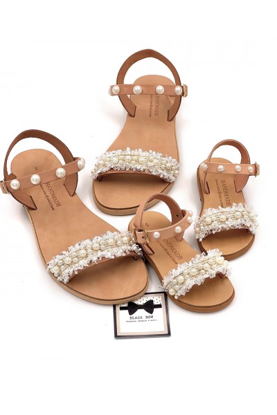 0489A Serenity Παιδικά & βρεφικά δερμάτινα ή ανατομικά σανδάλια. (Δετό)