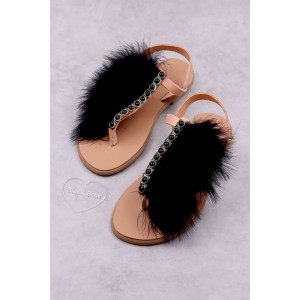 0554-2 Talia Γυναικεία δερμάτινα σανδάλια. (Ταφ)