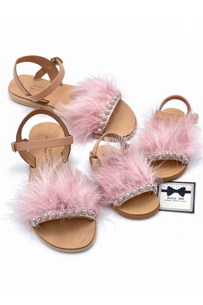 0554-1 Talia Γυναικεία δερμάτινα ή ανατομικά σανδάλια. (Δετό)