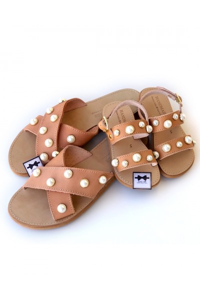 0597 Josephine Παιδικά δερμάτινα σανδάλια. (Μπάρα)