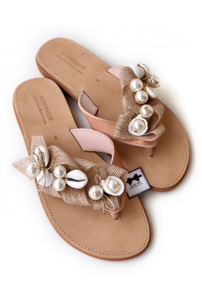 0601-1 Isla Γυναικεία δερμάτινα σανδάλια. (Διχάλα)