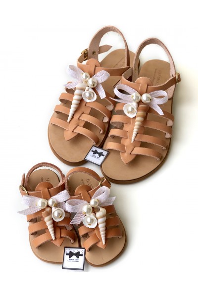 0603-1 Corfu Γυναικεία δερμάτινα σανδάλια. (Έρμης)