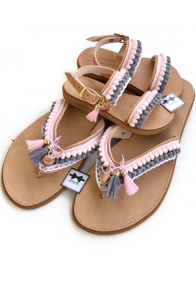 0610-1 Alice Γυναικεία δερμάτινα σανδάλια. (Διχάλα)