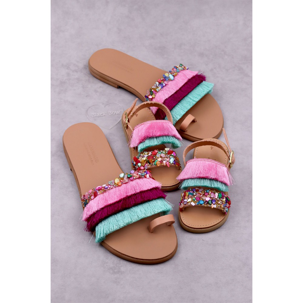 0613 Ariel Παιδικά δερμάτινα σανδάλια. (2 μπάρες)