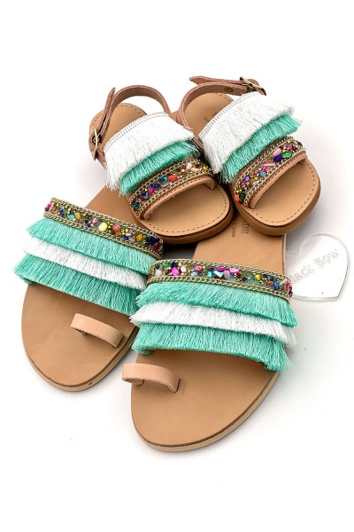 0613-2 Ariel Γυναικεία δερμάτινα σανδάλια. (παντοφ)