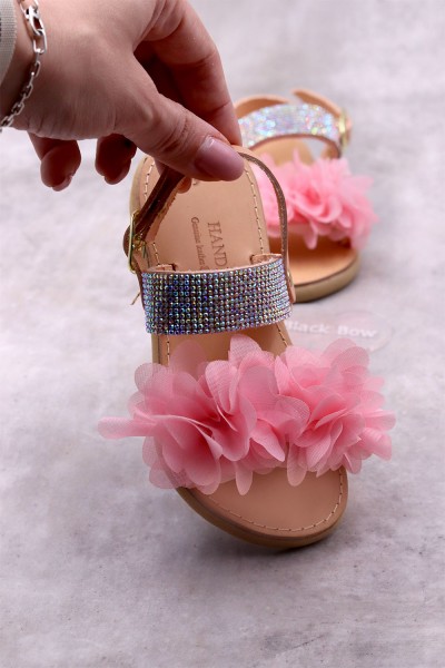 0617 Vera Παιδικά δερμάτινα σανδάλια. 